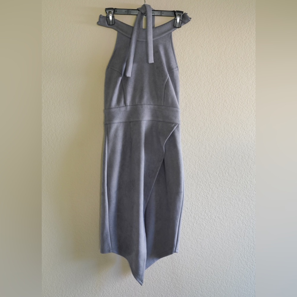 NUDE - BACKLESS DRESS - GRAY - SMALL